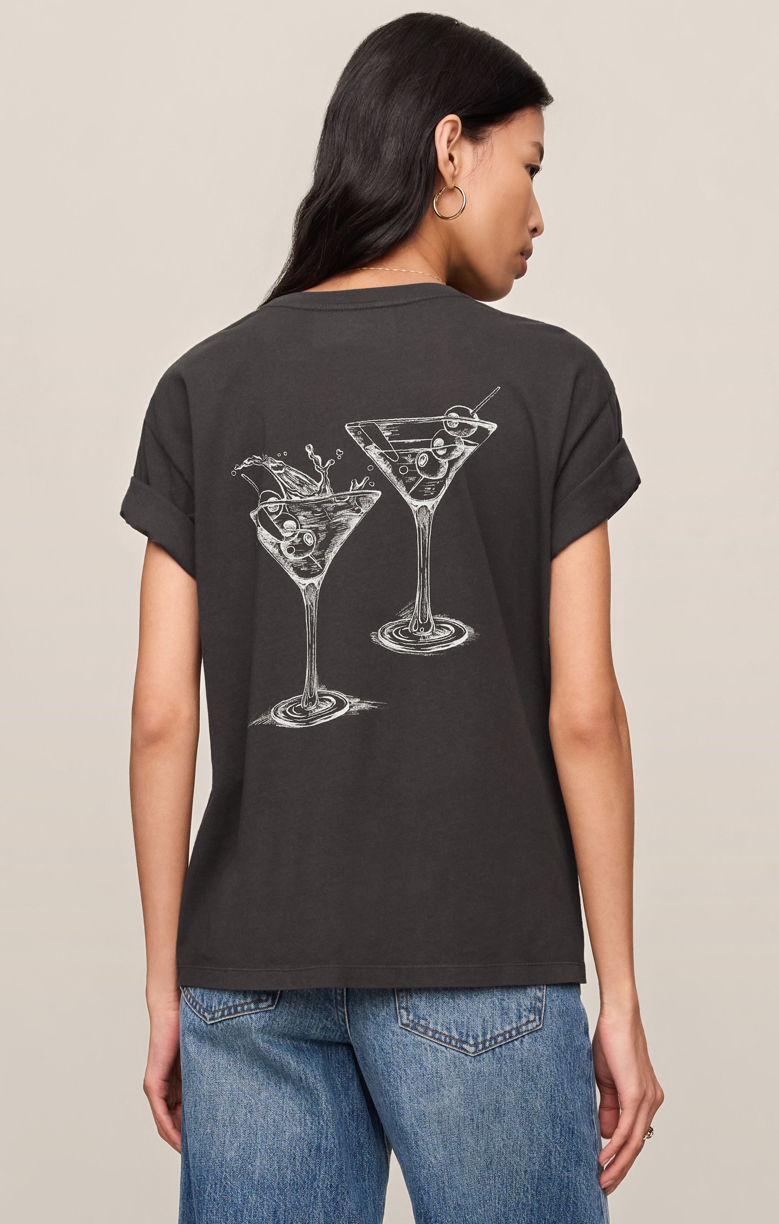 Martini Graphic Boyfriend Tee
