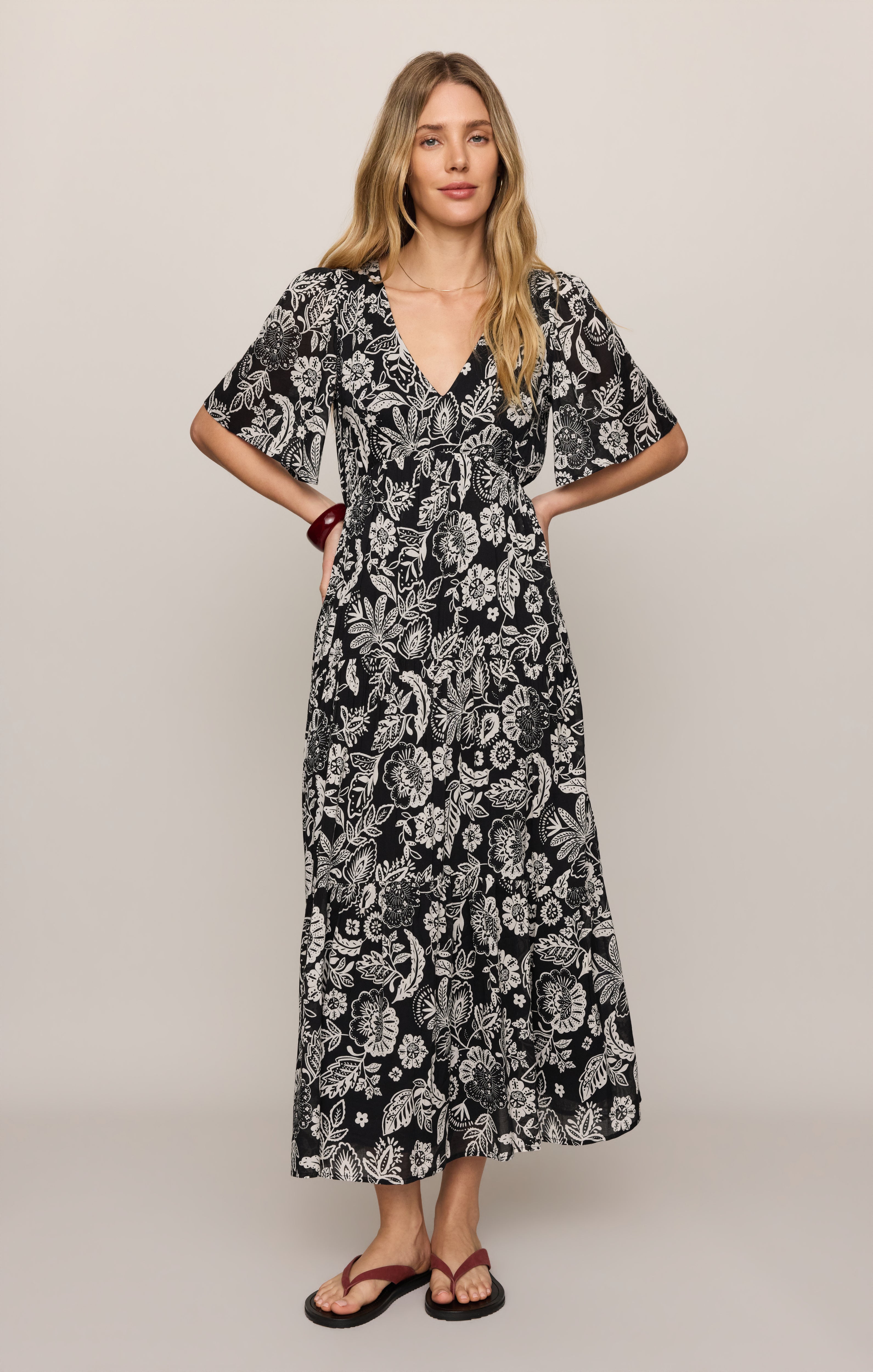 Lacey Floral Midi Dress