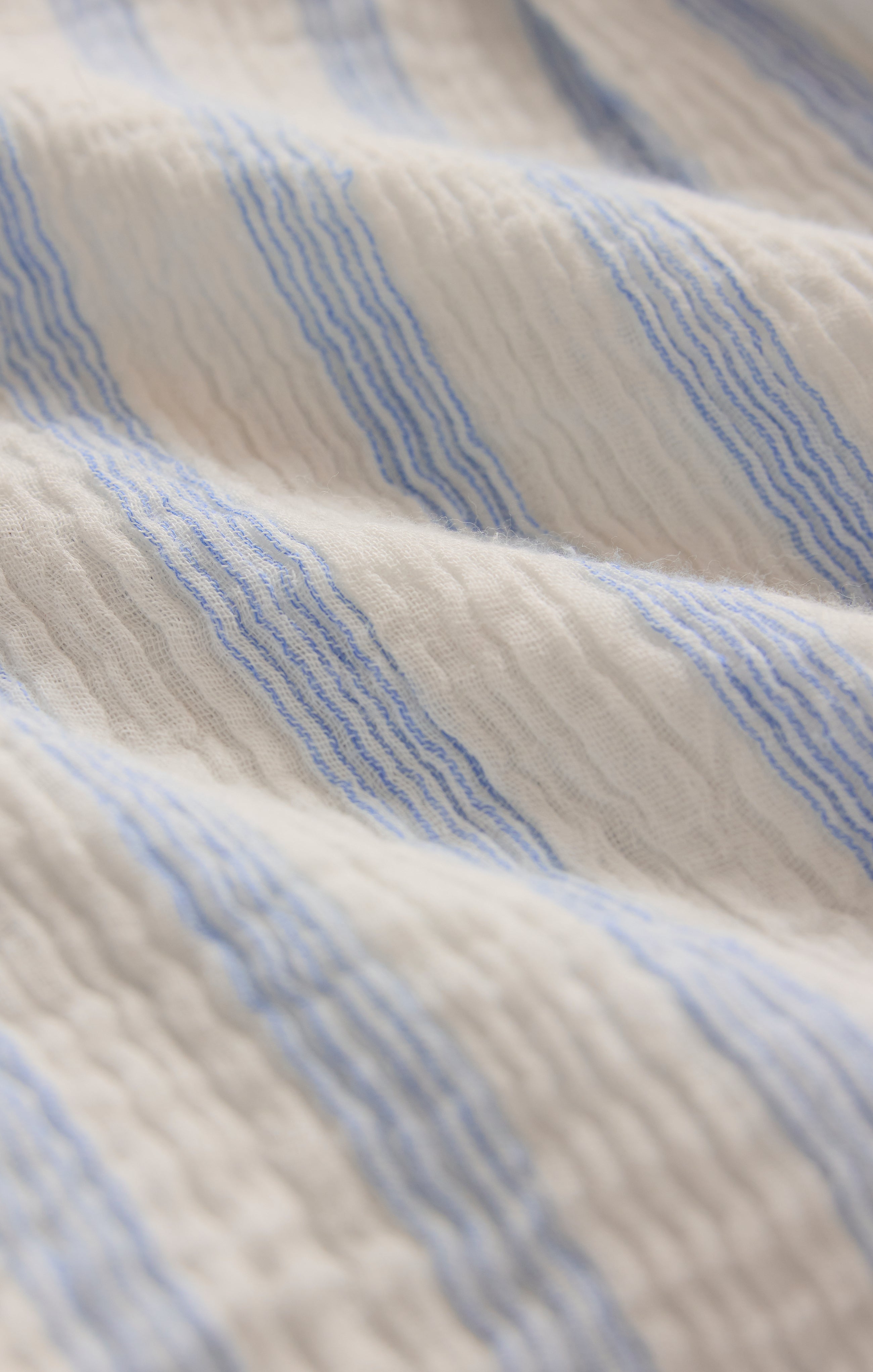 Helena Striped Airy Gauze Button Up
