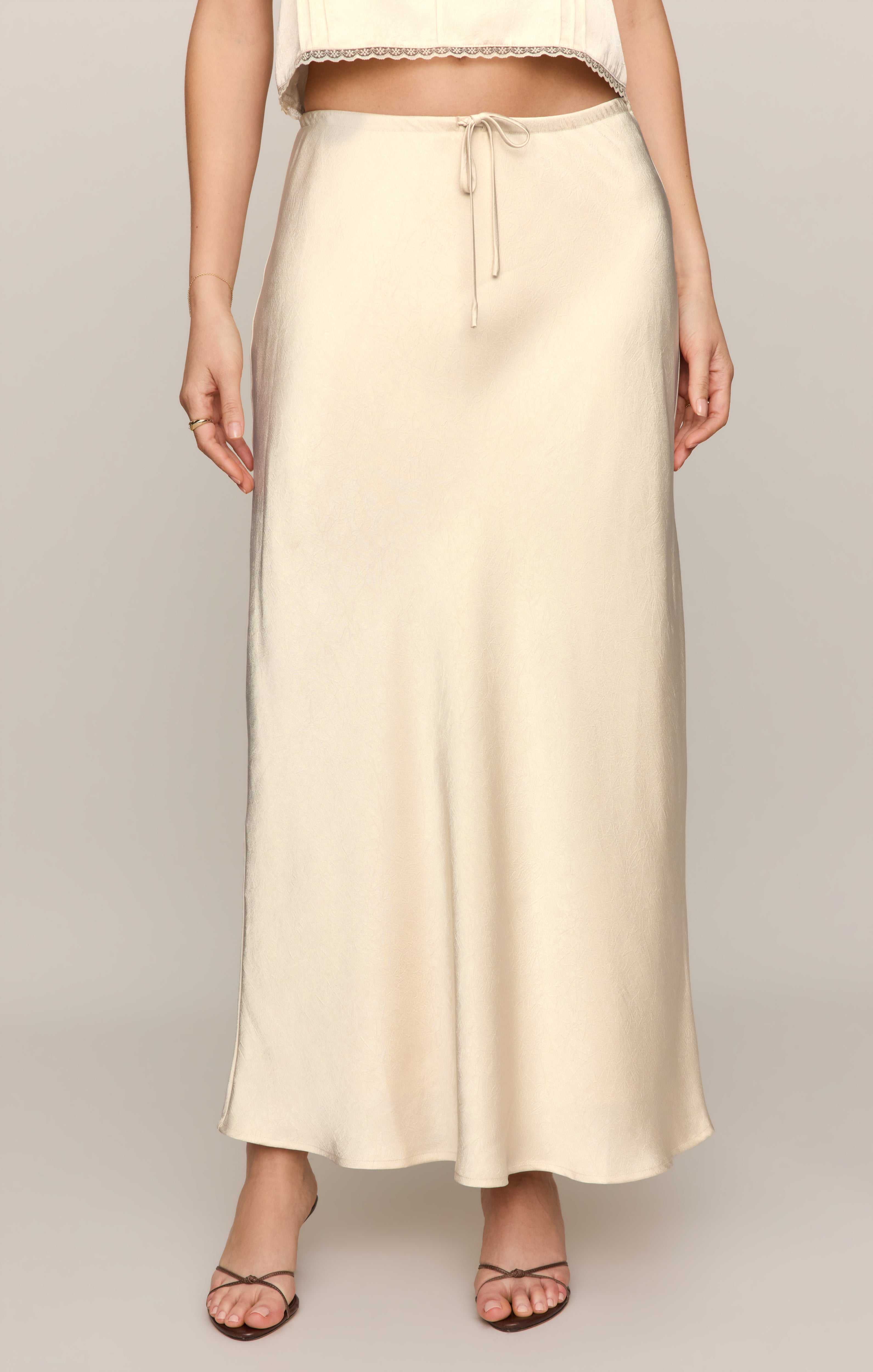 Viva Satin Midi Skirt