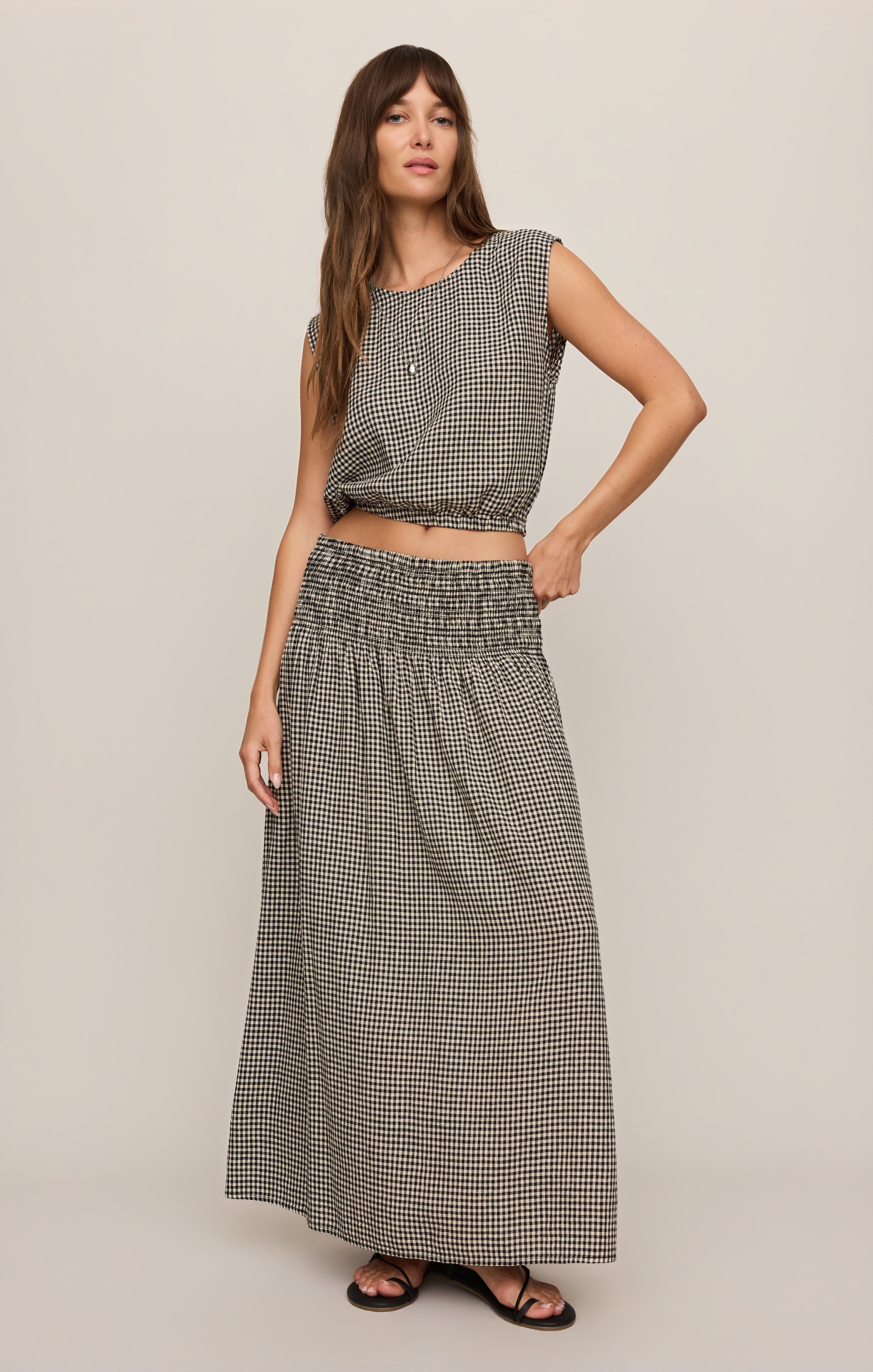Brooke Gingham Maxi Skirt