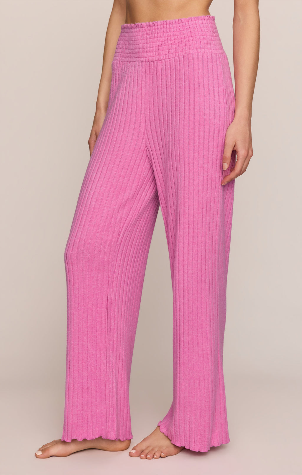 Dawn Smocked Silky Rib Pant