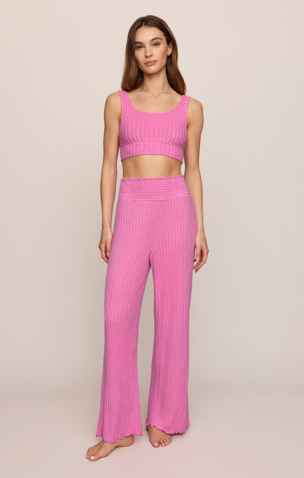 Dawn Smocked Silky Rib Pant
