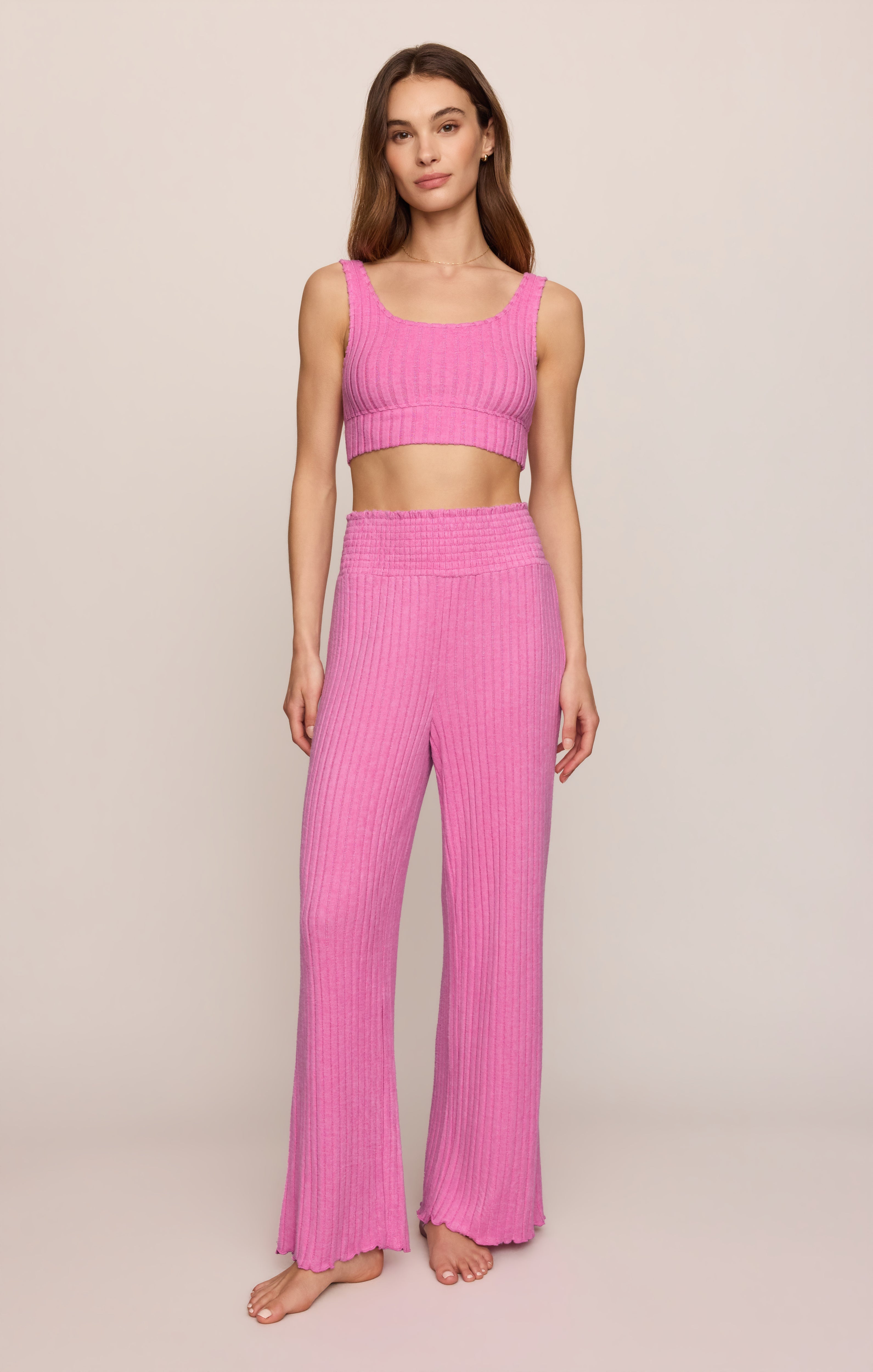 Dawn Smocked Silky Rib Pant