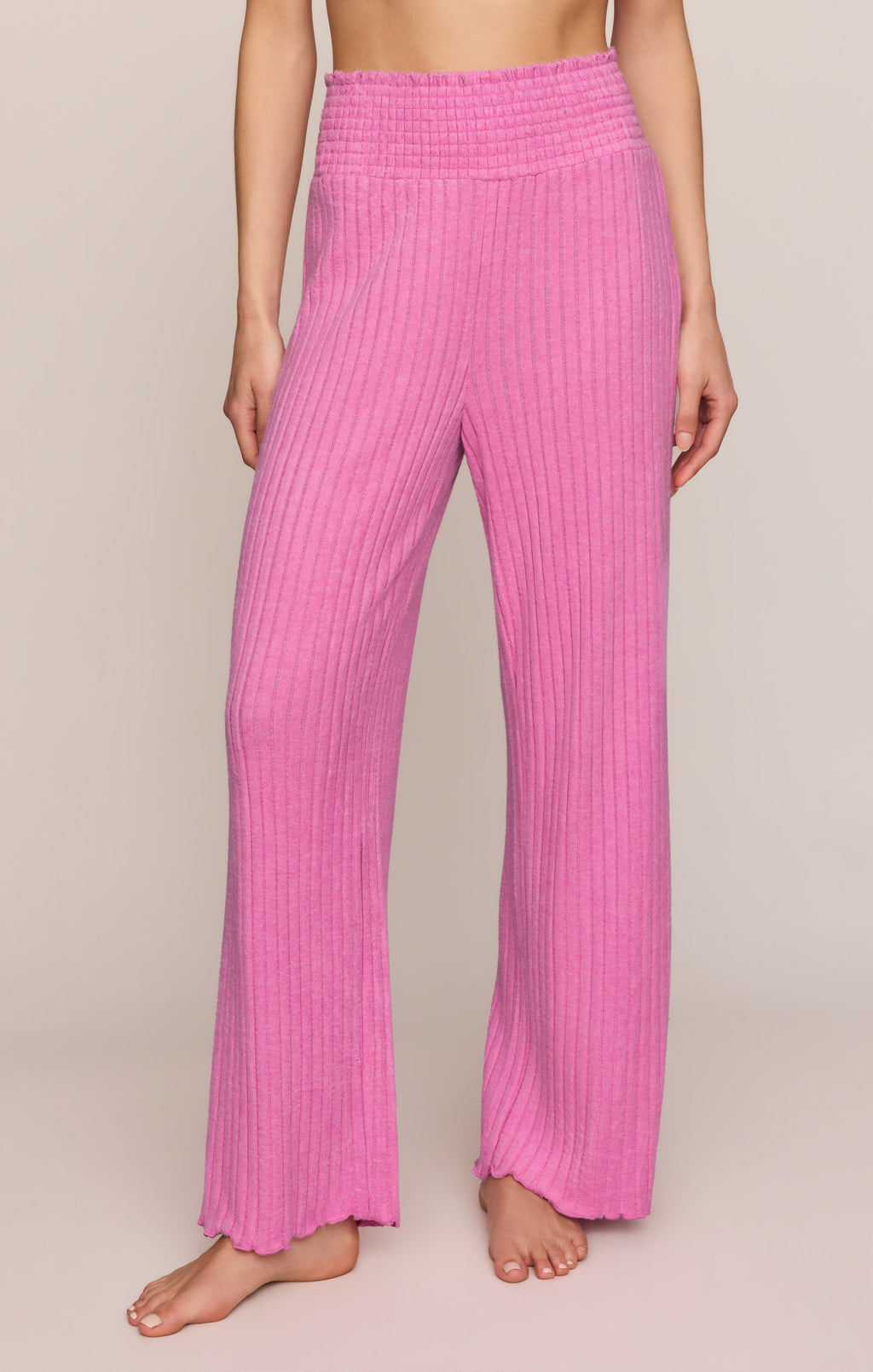Dawn Smocked Silky Rib Pant