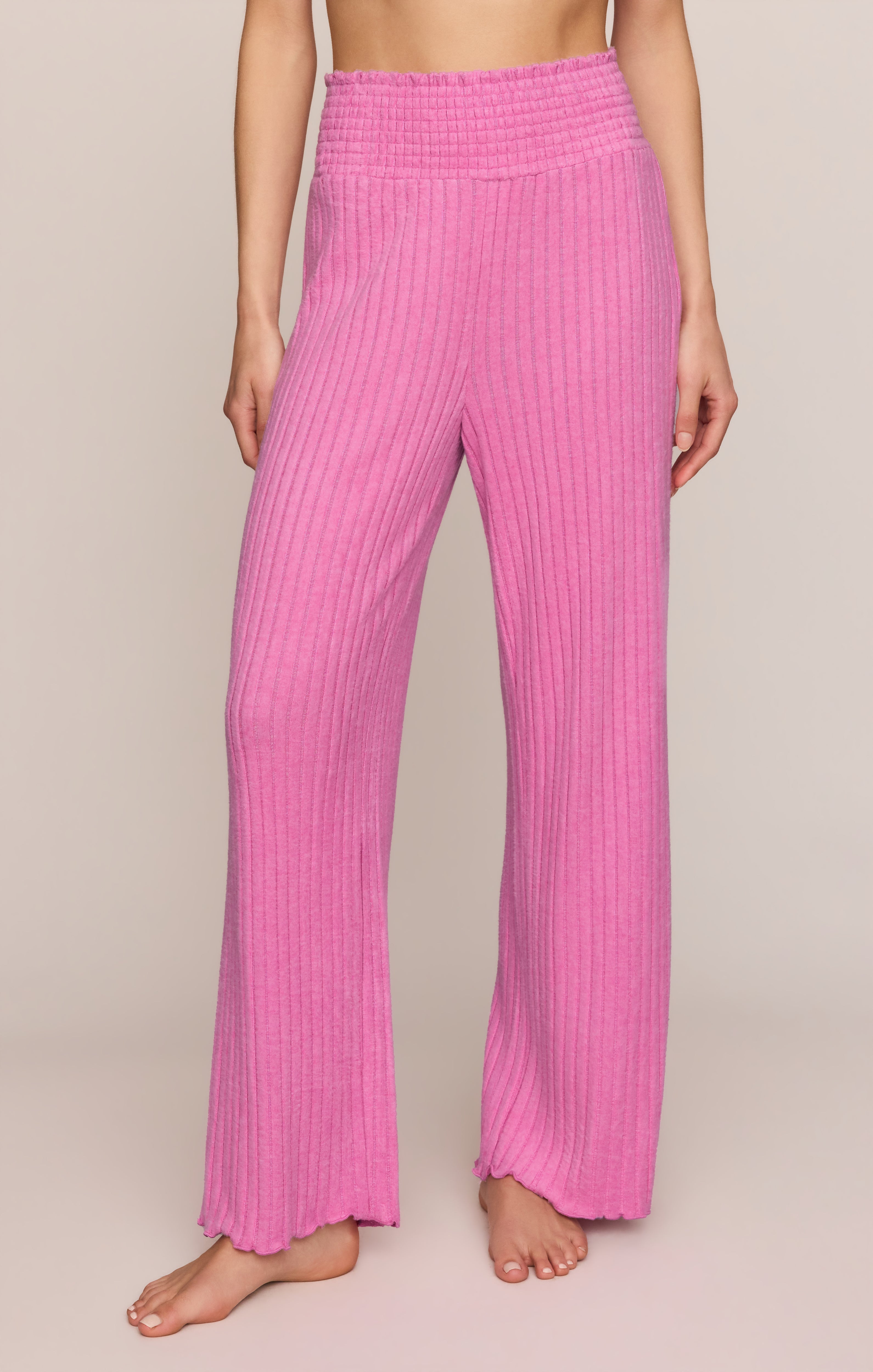 Dawn Smocked Silky Rib Pant