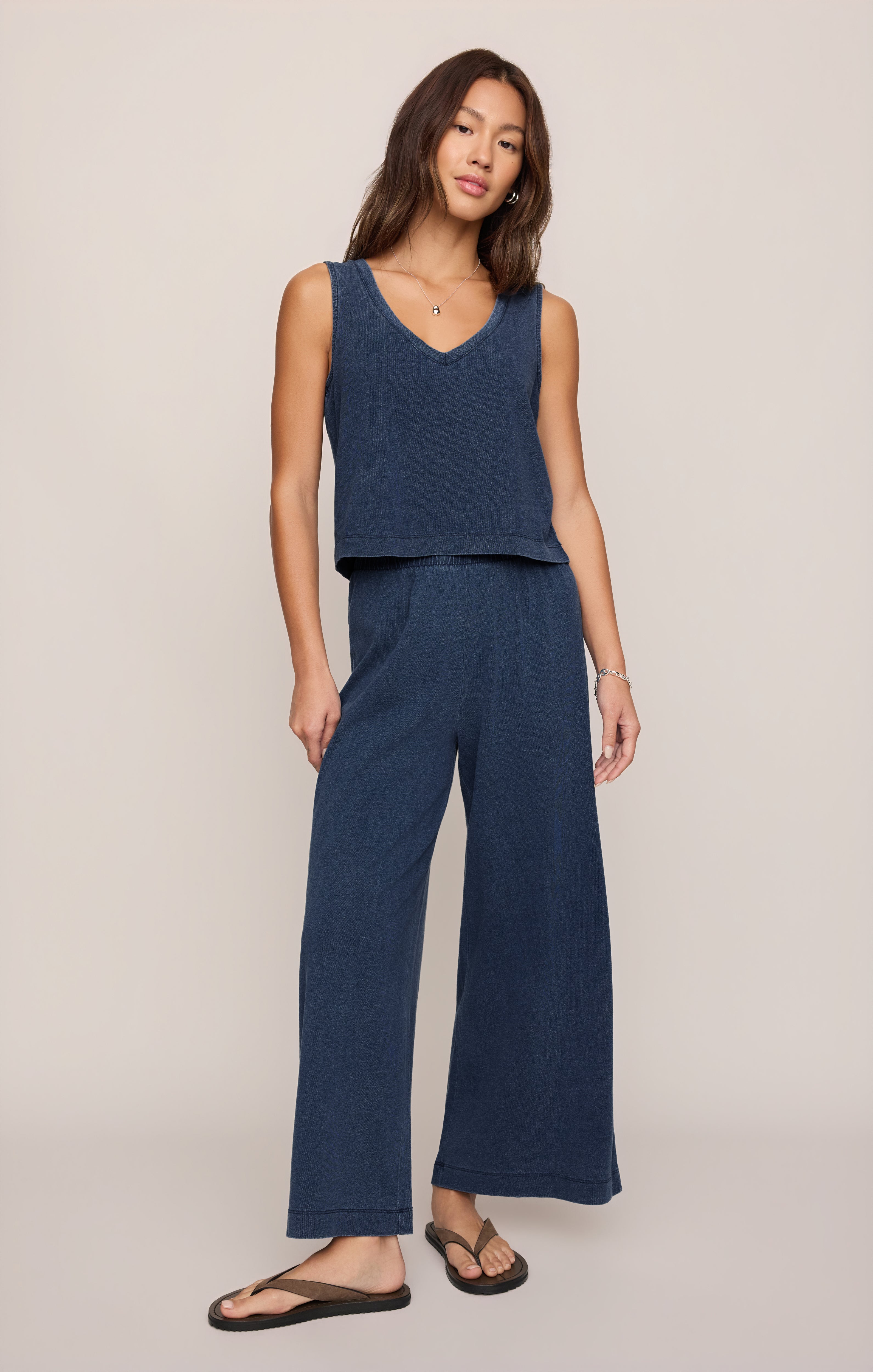 Sloane V-Neck Jersey Denim Tank