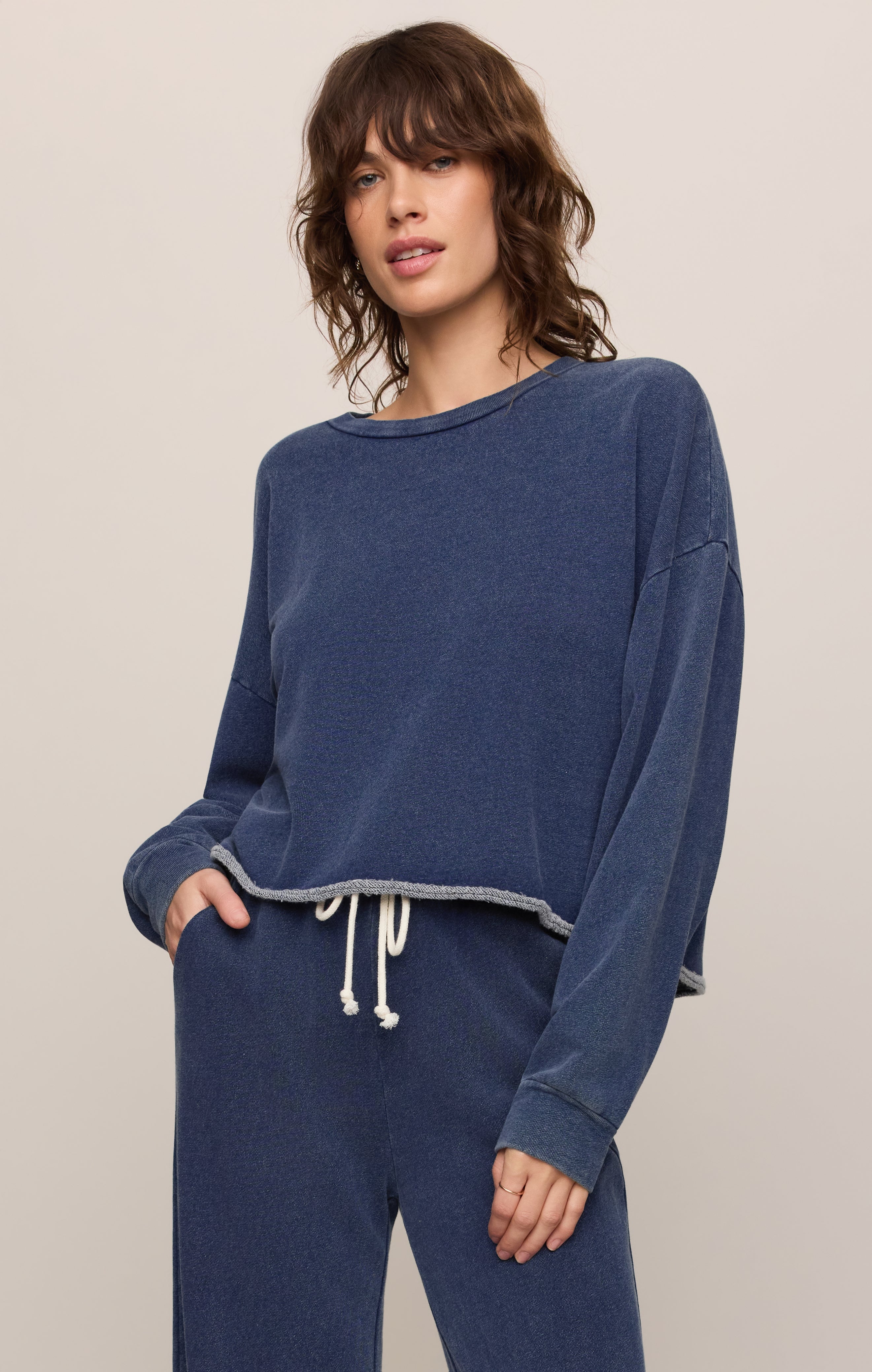 Circuit Knit Denim Sweatshirt