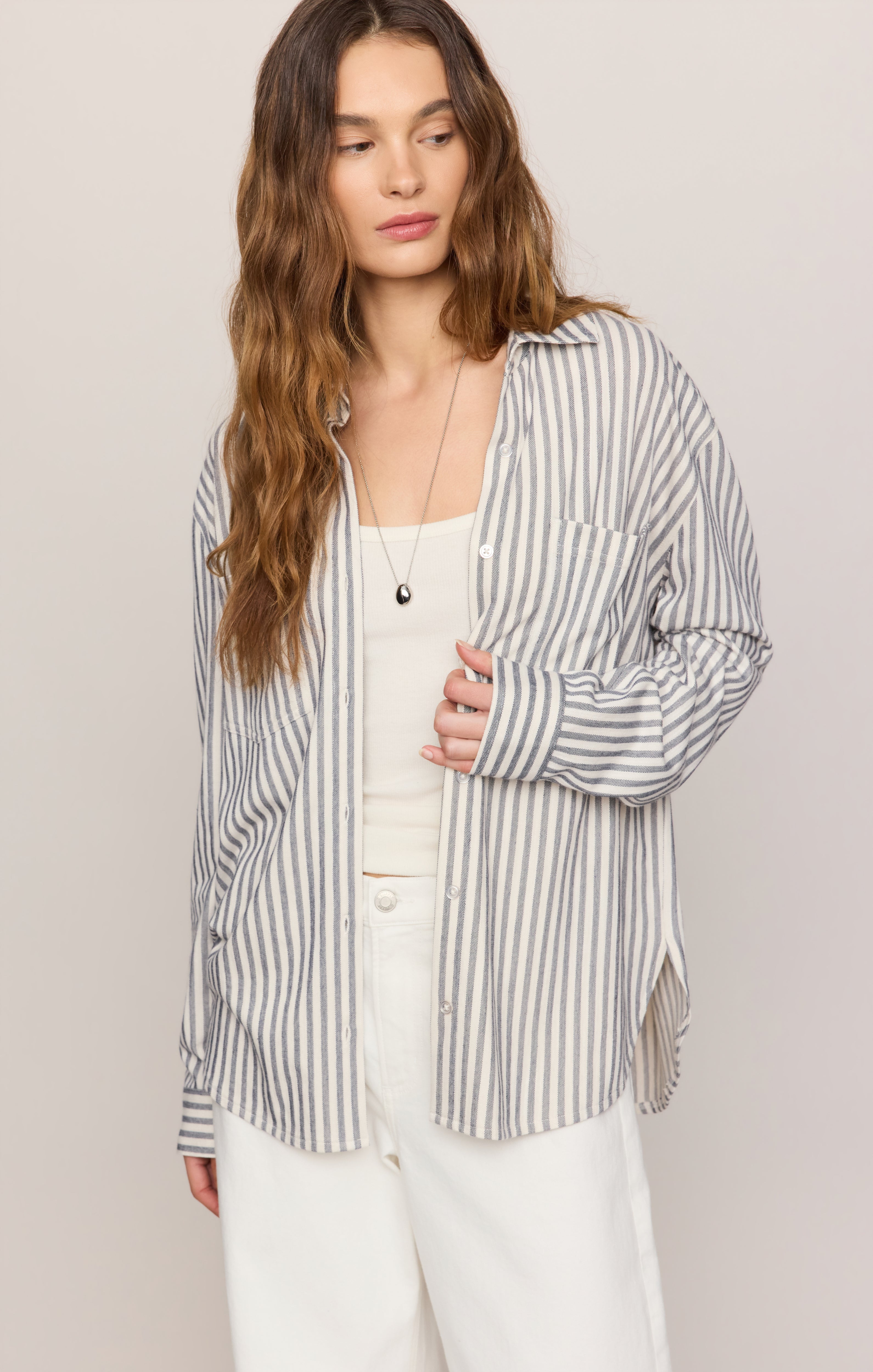 Reese Button Up Stripe Top