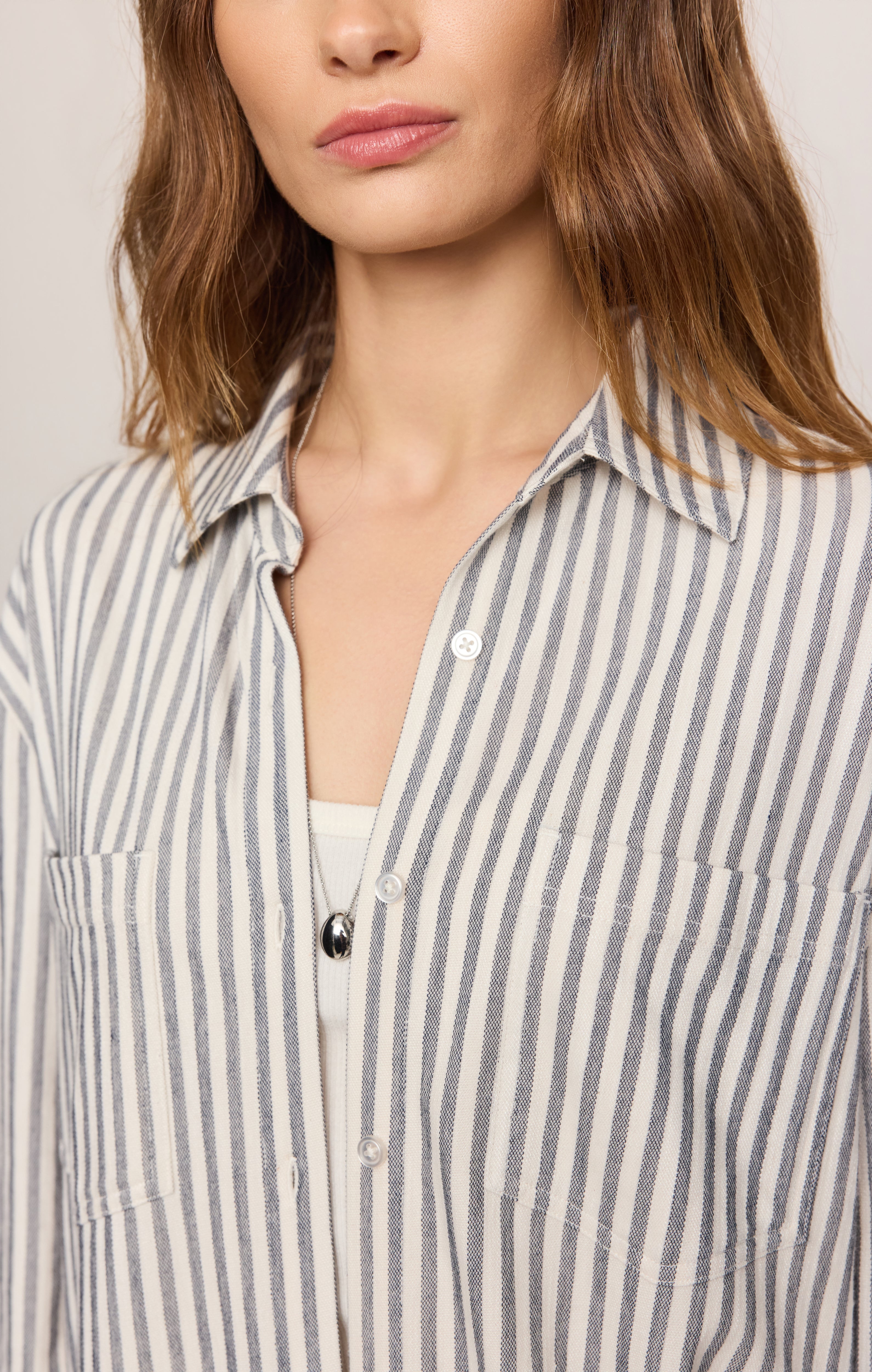 Reese Button Up Stripe Top