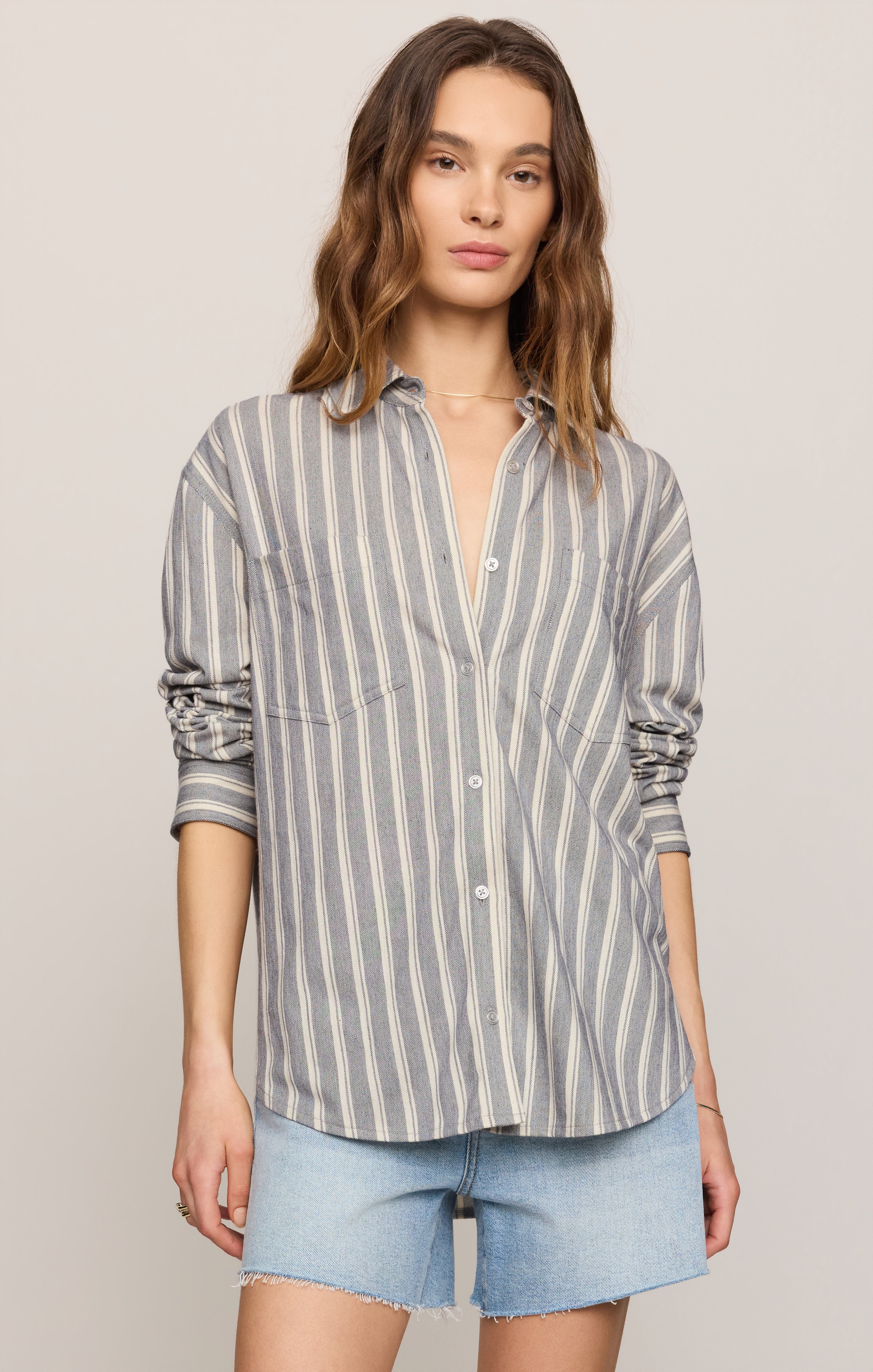 Reese Button Up Stripe Top