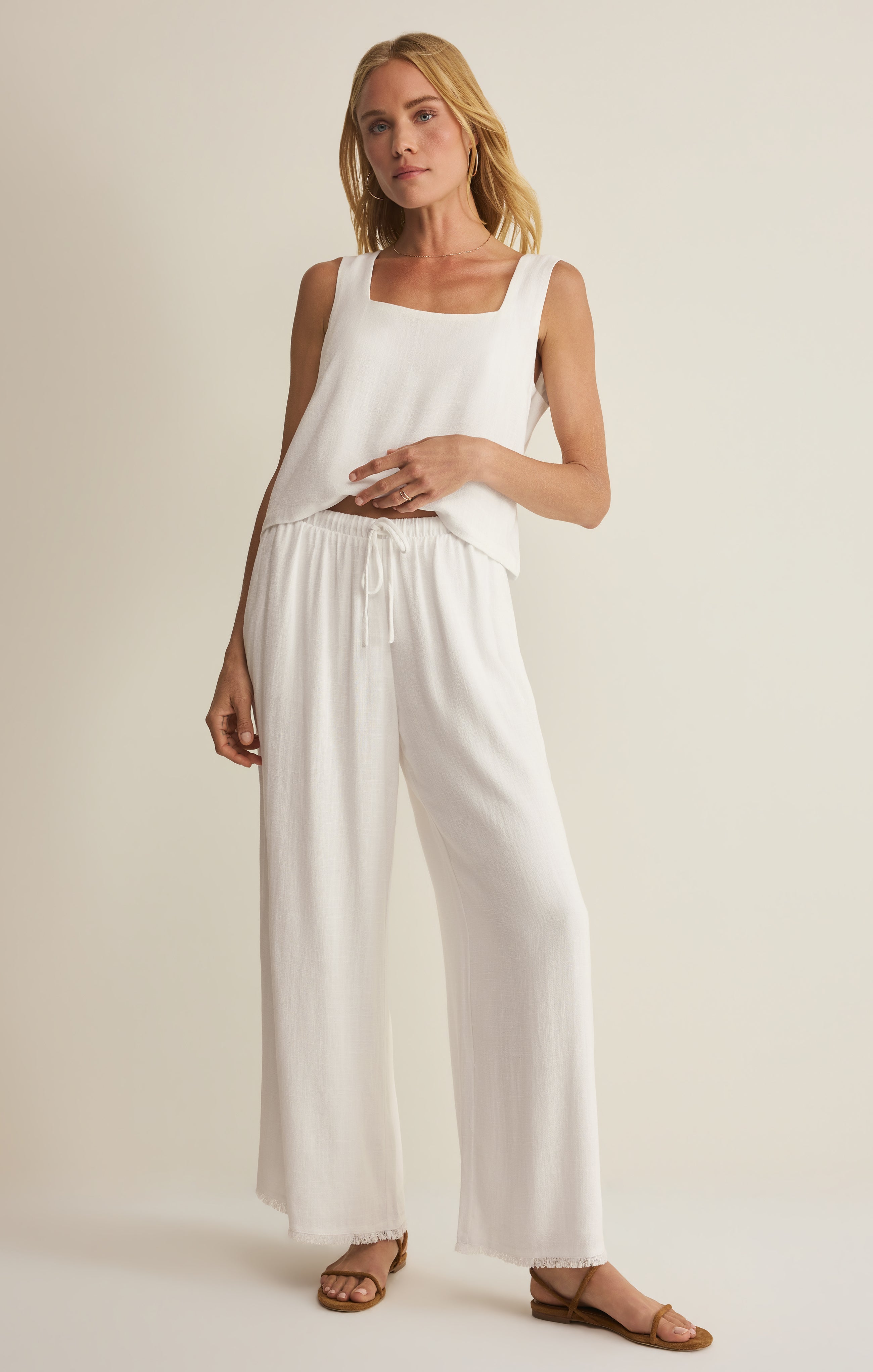 Charli Cropped Linen Tank