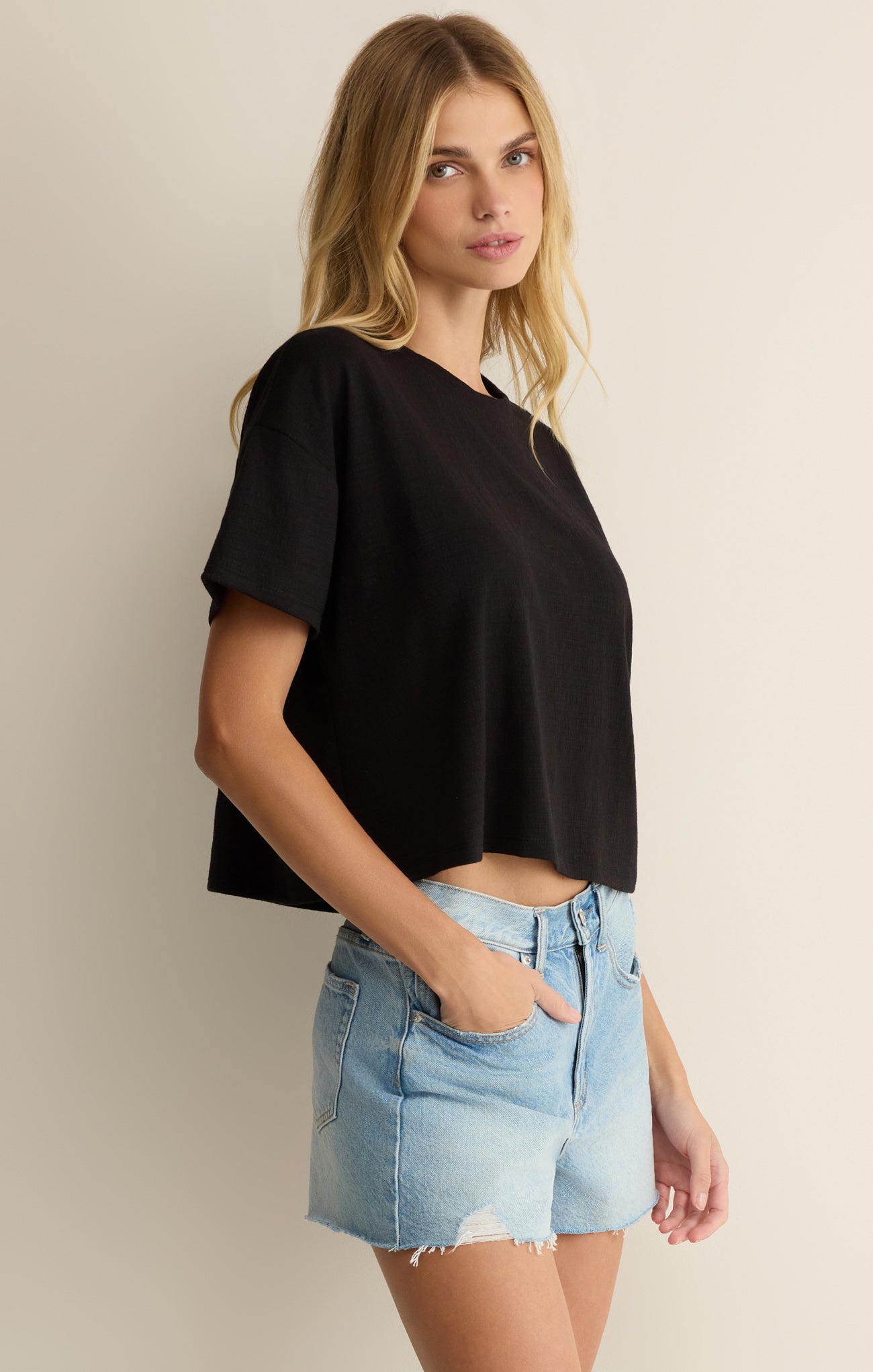 Sway Textured Cropped Tee